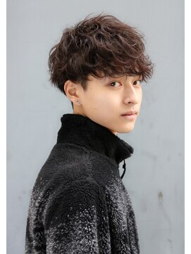 ネイビー(NAVY) 前下がりスパイラルマッシュ ラフウェーブパーマ