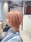 【カット＋ブリーチ】ウルフ×ピンクベージュ/新出奈津樹