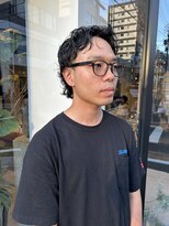 ヘアー アイス ルーチェ(HAIR ICI LUCE) ウルフパーマ メンズウルフ センター分け ウルフ / 山中