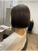 ぱつっとボブ×地毛風ストレート×縮毛矯正×フレンチボブ