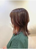 ◎中性ウルフ×暖色カラー×インナーカラー◎