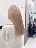 ミディアムストレートニュアンスカラーブリーチカラー