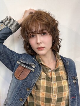 ミンクス 銀座店(MINX) 【人気No.1】 エアリーくしゃパーマx小顔ウルフボブ MINX中村