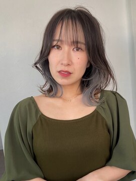 キイヘアーデザイン(key hair design) お顔まわりインナーカラー★グレーカラー