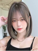 ロッソ 大橋店(Rosso) グレージュのさらつや内巻きボブ【大橋】