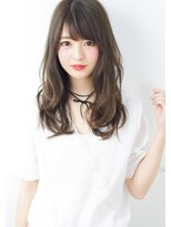 ルエ(rue)&nbsp;大人可愛いゆるふわ黒髪アッシュ☆小顔ワンカールセミディ１