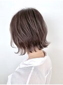 20代30代/艶ツヤ外ハネボブ/ショコラベージュくびれヘア韓国