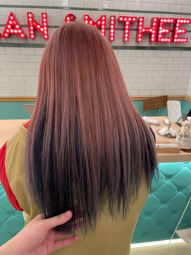 ゲーム 吉祥寺店(GAME) グラデーションピンクベージュケアブリーチダブルカラー前髪