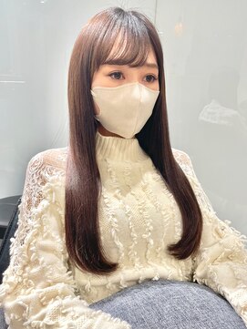 ラブクロムトーキョー オモテサンドウ(LOVECHROME OMOTESANDO) 薄め前髪イメチェン縮毛矯正髪質改善薄フェミニンロングモード