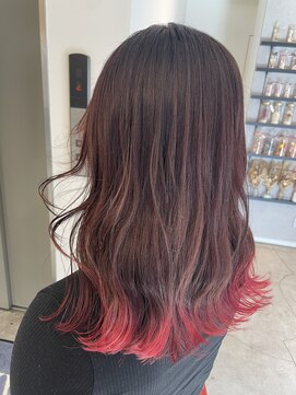 アヴァンスアンス 広島袋町店(AVANCE.ens) 裾カラー 赤