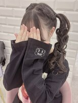 編みカチュサイドポニー×二連ハート＊まゆ