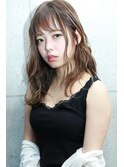 【over hair】 ほつれウェーブ×セミロングスタイル