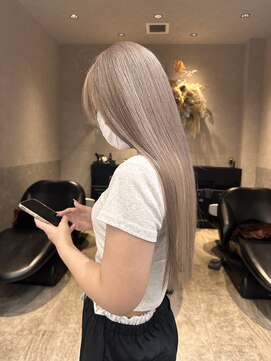 ロンド レア 天神大名店(Lond Le’a) ダブルカラー/ハイトーンベージュ/ホワイトミルクティー