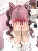 立体髪リボンツインテール