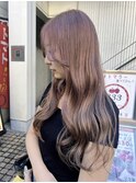ダブルカラーミルクティーベージュカラーケアブリーチ韓国ボブ