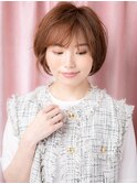 抜け感グランマッシュくせ毛風丸みボブショートY戸頭30代40代
