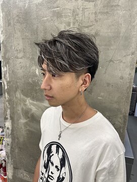 メンズサロン キング 心斎橋店(Men’s salon K!ng) 韓国マッシュセンターパートツーブロックメンズハイライトウルフ