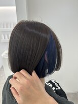 グラムヘアー(GLAM HAIR)&nbsp;ボブ×インナーカラー（ブルー）