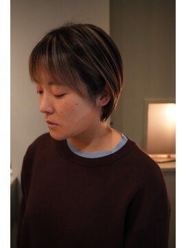 ミクマル(micmal) 春色バレイヤージュレイヤーショート◎20代30代シャドールーツ
