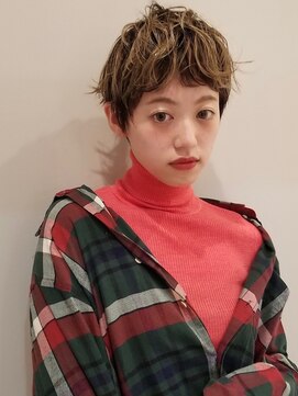 エムスラッシュ みなとみらい馬車道店(M SLASH) M.SLASH馬車道/くせ毛ショート/ウルフパーマ/ハイライトカラーz