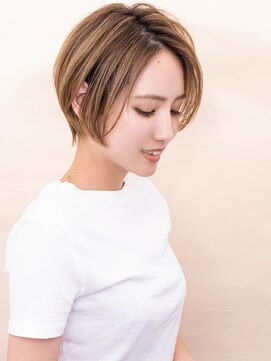 ヨファヘアー 岡本店(YOFA hair) 大人かわいいマッシュショートボブ＃フェザーバング0901