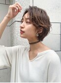 ハンサムショート_アースカラーくびれヘアツートンカラー_39103