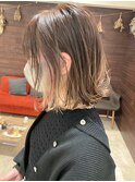 切りっぱなしボブ×ミルクティーカラー★中村大輔