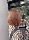 ボブ×オレンジブラウン