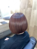 ハサミバイアトリエナガノ 千葉(8sami by atelier nagano)&nbsp;ショートボブ/センターパート/ツヤ髪/グラデーション/イヤリング