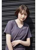 大人可愛い20代30代40代黒髪前下がりショートボブ丸みショート◎