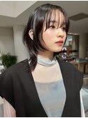 ショート 姫カット ダークアッシュ 魅力倍増カール シアーカラー