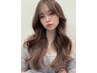 顔周りカット＋前髪韓国式コテ巻きパーマ＋TR　￥9900