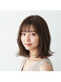 透明感カラー（チャコールグレー／グレージュ)レイヤーボブ/越谷