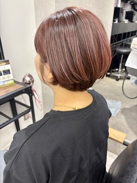 ゼスト 八王子店(ZEST) ピンクレッドカラー/アゴラインボブ 美由紀#八王子