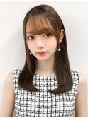 似合わせ小顔前髪顔まわりカットミディアムレイヤーワンカール