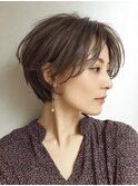 白髪ぼかし脱白髪染め似合わせショートボブ40代50代60代
