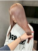 ミルクティーピンク/髪質改善ストレート/ハイトーン【心斎橋】