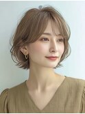 大人ショートボブ白髪ぼかし脱白髪染め30代40代50代60代♪