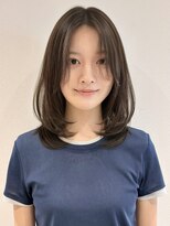 ラミエバイメルト 下北沢(lamie by melt) レイヤーボブ顔周りカットオリーブベージュシースルー下北沢韓国