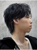 ウルフセンターパートショートネープシースルーマッシュ襟足有り