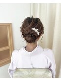 シニヨン アップスタイル まとめ髪 着物ヘア 浴衣ヘア