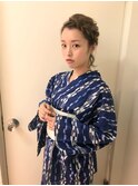 ボブでも出来るセルフでも出来る編み込み浴衣アップヘアアレンジ