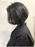 セミウェット大人ボブ×チャコールグレー