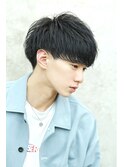 2ブロック刈り上げ【サイドパート】ブルーブラックマッシュ