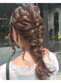 △結婚式お呼ばれアレンジヘアセット編み下ろしアレンジ