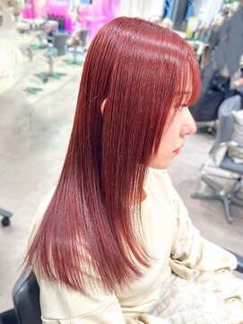 ユーフォリア 渋谷グランデ(Euphoria SHIBUYA GRANDE) 紅網トレンドカラー♪ブリーチなしWカラーワインレッド◎