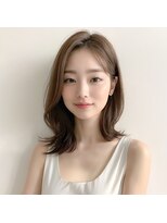 エフフォーユアヘアー 北方店(F for your hair)&nbsp;ミディアムレイヤーくびれベージュ透明感