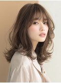 アプリコットオレンジハイライトカラーサーフカール夏くびれヘア