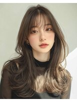 オンク 新宿(onk)&nbsp;黒髪/グレーベージュ/レイヤーロング/前髪パーマ[新宿駅]