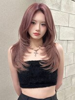 シーク 天神(SEEK)&nbsp;松尾菫菜/ハイトーン/ピンクベージュ/レイヤーカット/韓国ヘア